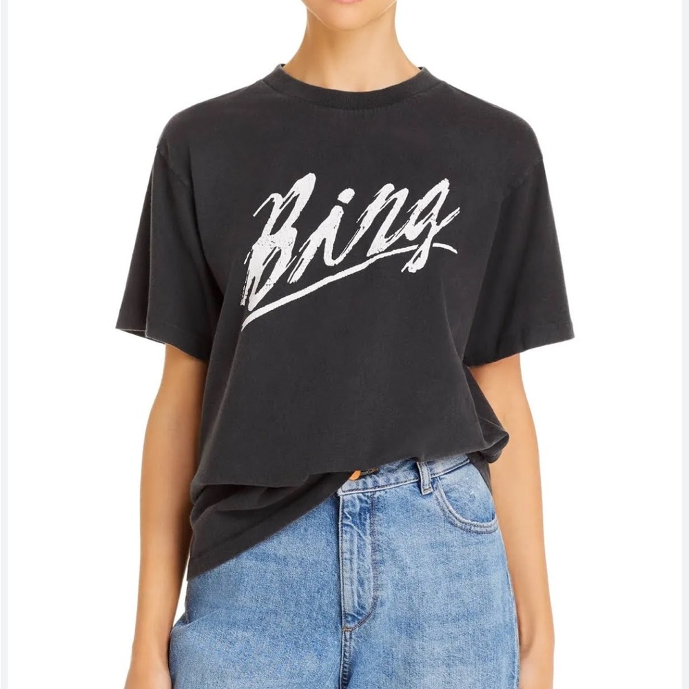 Anine Bing Lili Basic Bing Tee in Vintage Black
